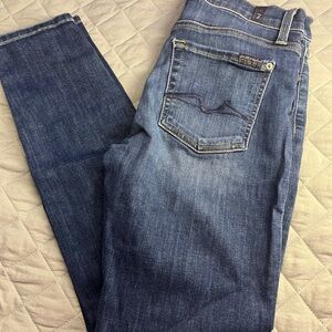 7 For All Mankind Dark Blue Skinny Jeans